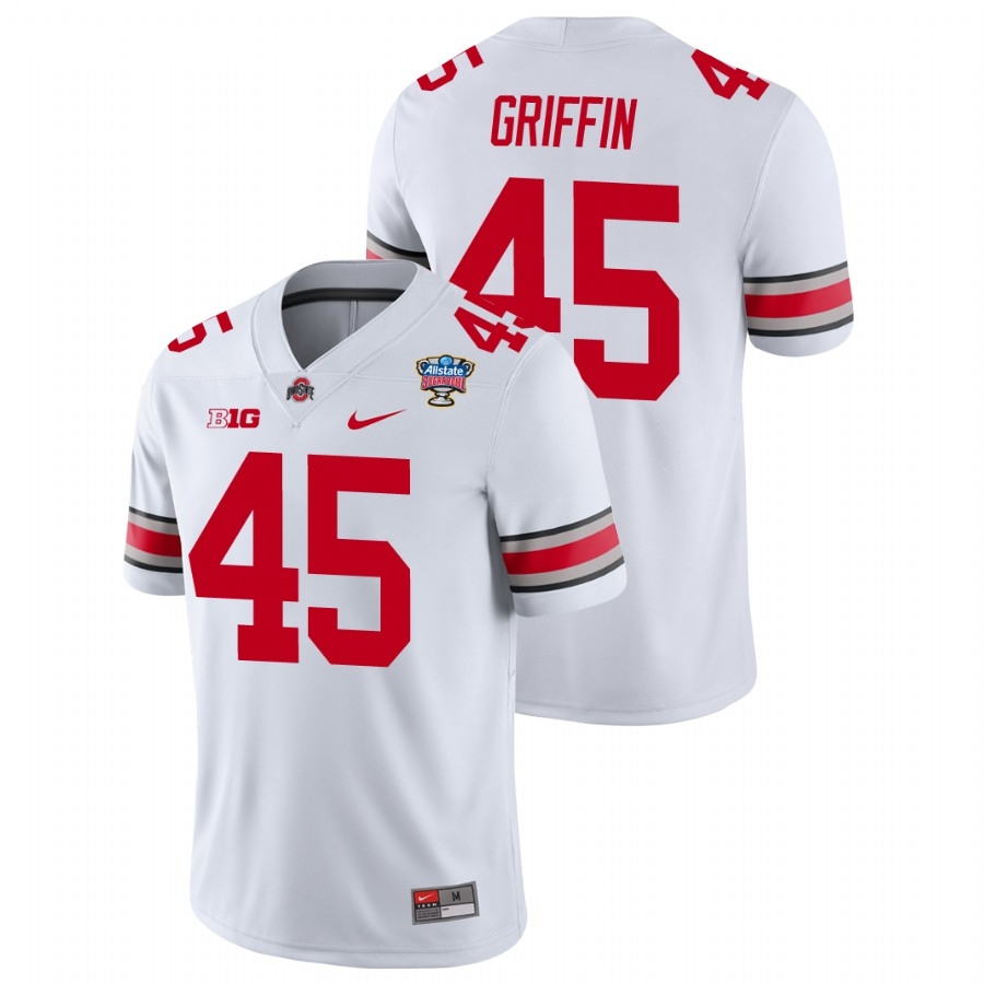 Ohio State Buckeyes Men's NCAA Archie Griffin #45 White Sugar Bowl 2021 College Football Jersey ENL7149YV